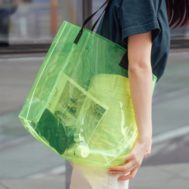 Fashion Hologram PVC Tote Bag Clear Laser Handbag Transparent Holographic Iridescent Shopping Bag Women Jelly Handbags