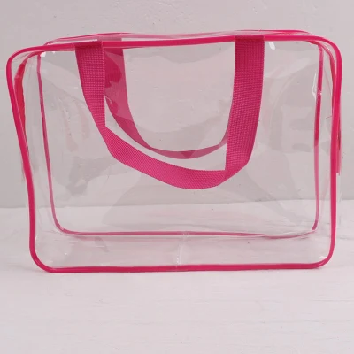 Borsa per il trucco resistente in PVC trasparente