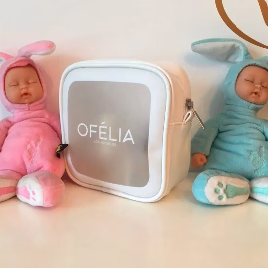 Borsa per cosmetici piccola borsa per cosmetici di colore rosa impermeabile con logo personalizzato da 10 pollici in PVC PU design gratuito